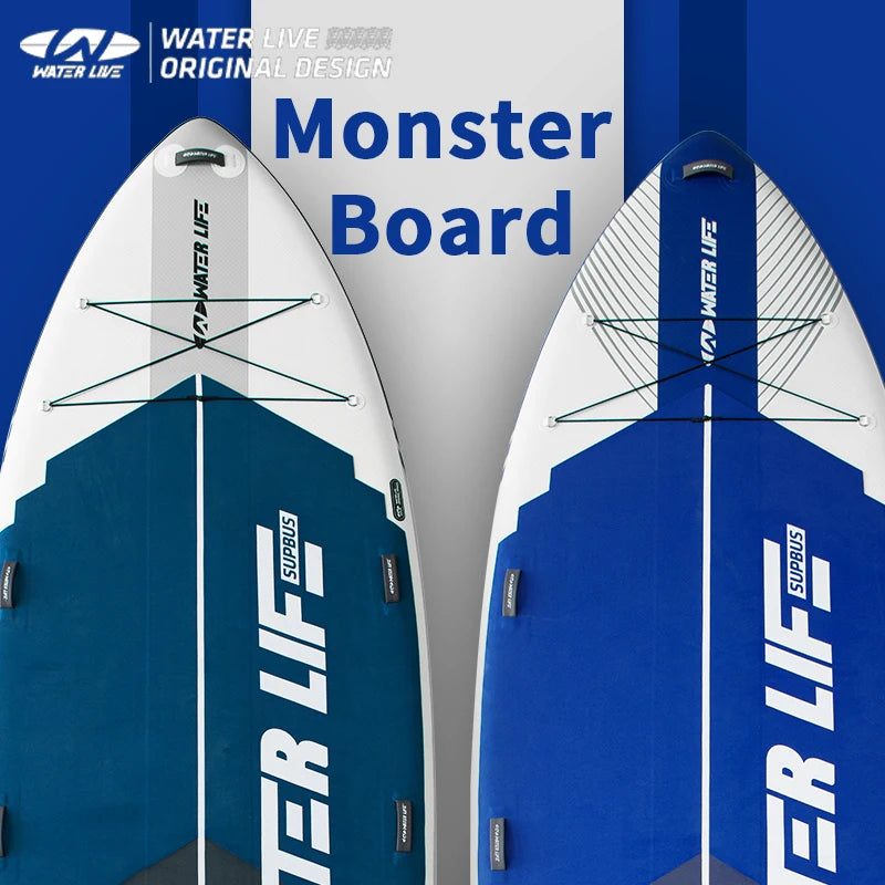 WATER LIVE Monster Team Surfboard Standing Up Competition Water Sports SUP Swimming Pulp Race Board Surfing Sets 457x142x20cm