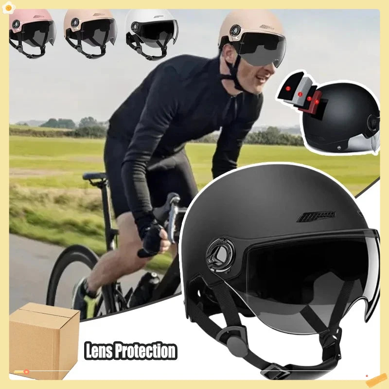 Safe & Comfortable Lightweight Helmet for Adults - Goggles Included Fit for Motorcycle E - Bike Mountain Bike