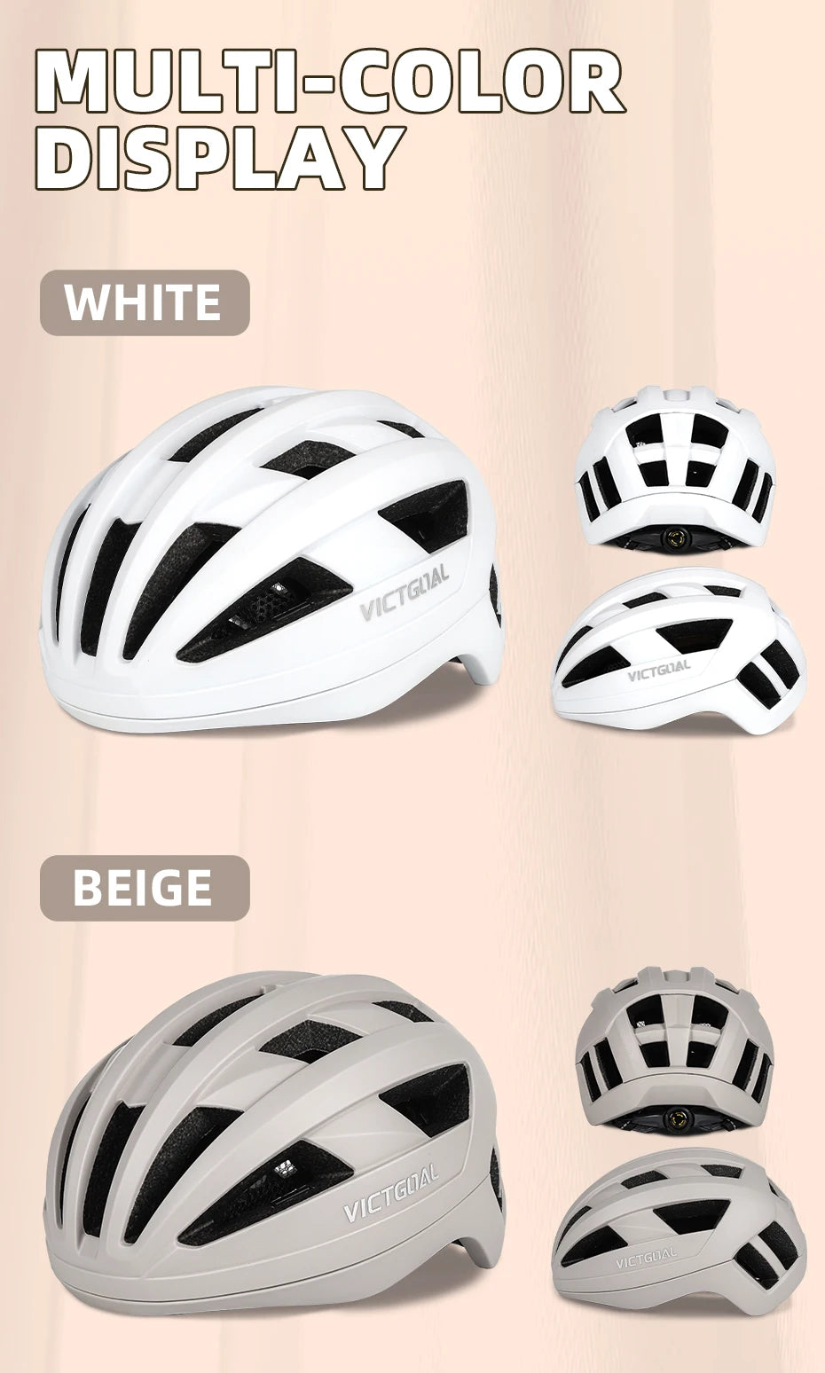 VICTGOAL Cycling Helmet One-piece MTB Road Bike Mountain Bike Helmet Scooter Ultralight Adjustable Helmet