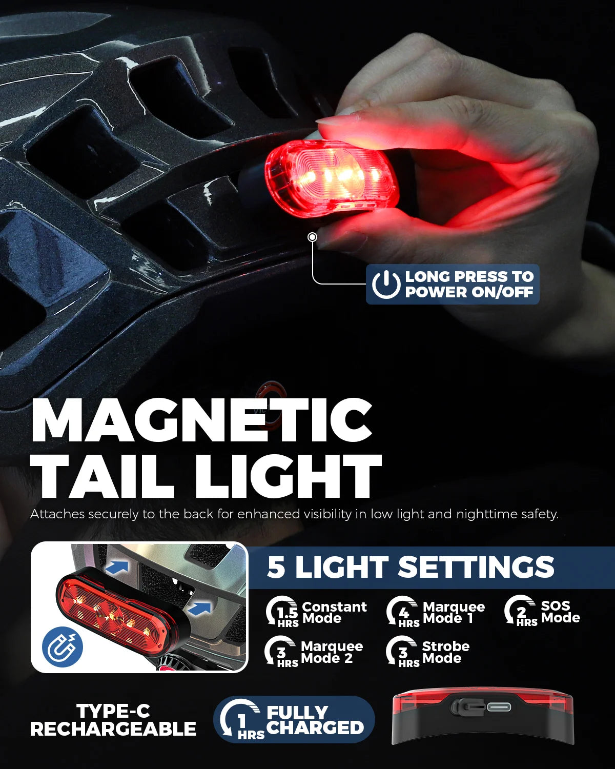 VICTGOAL Road Bike Helmet for Men Women Magnetic Tail Light LED Lightweight Bicycle Helmet Electric Scooter MTB Cycling Helmets