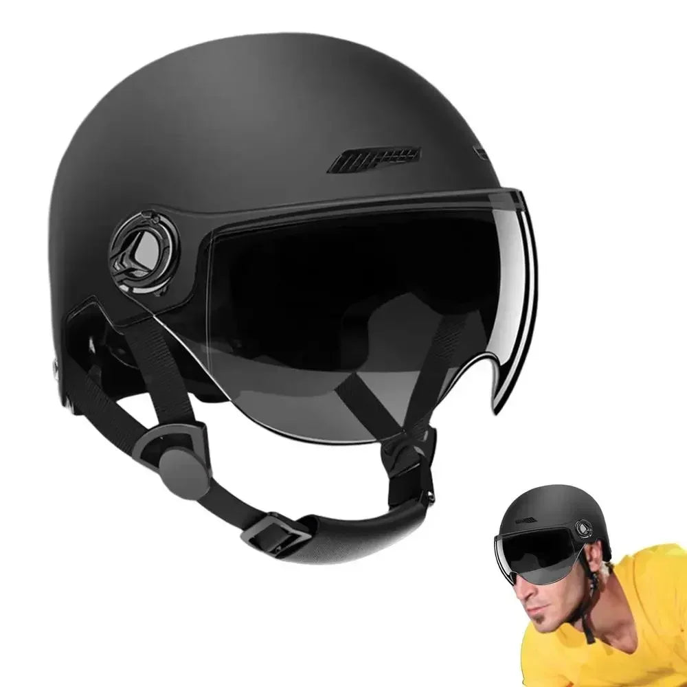 Safe & Comfortable Lightweight Helmet for Adults - Goggles Included Fit for Motorcycle E - Bike Mountain Bike