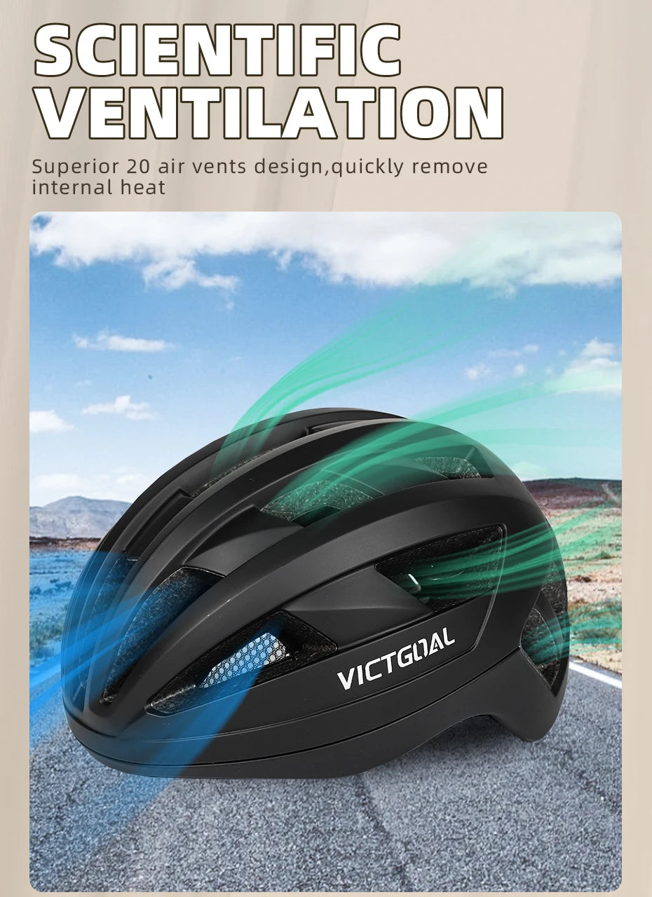 VICTGOAL Cycling Helmet One-piece MTB Road Bike Mountain Bike Helmet Scooter Ultralight Adjustable Helmet