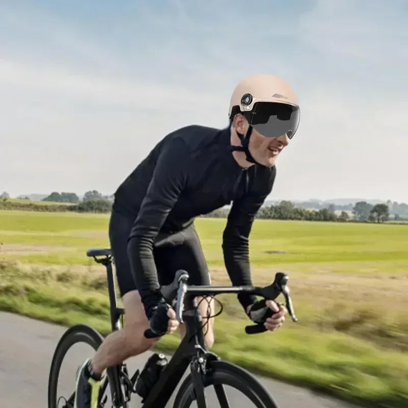 Safe & Comfortable Lightweight Helmet for Adults - Goggles Included Fit for Motorcycle E - Bike Mountain Bike