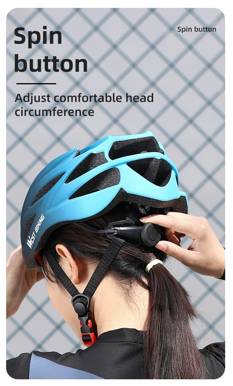 WEST BIKING Bicycle Helmet Men Women MTB Road Safety Integrally-molded Ultralight Helmet Breathable Ajustable Cycling Helmet