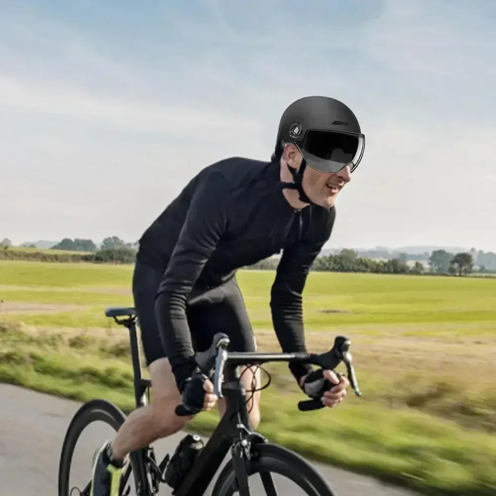 Safe & Comfortable Lightweight Helmet for Adults - Goggles Included Fit for Motorcycle E - Bike Mountain Bike