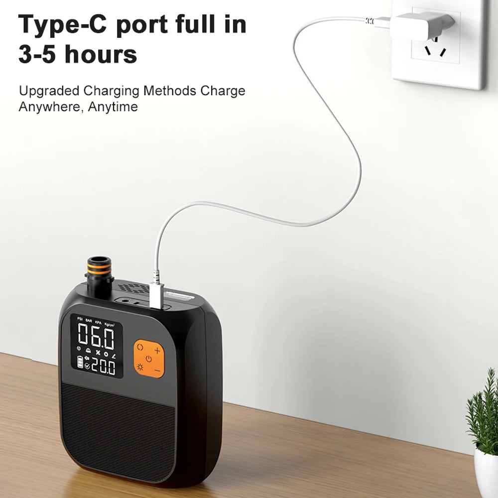 New Electric Paddleboard Pump Rechargeable 25PSI High Pressure Inflation Portable Electric Pump for Kayaks SUPs with 6 Nozzles 