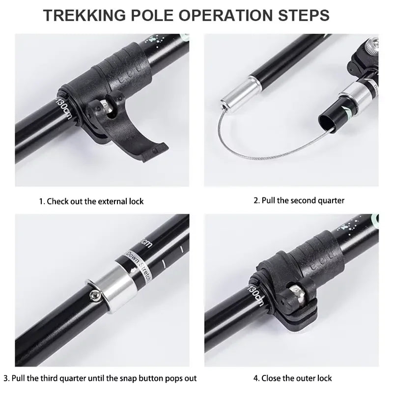 2PCS Ultralight Foldable Trekking Poles