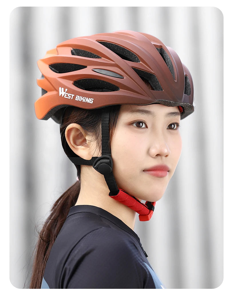 WEST BIKING Bicycle Helmet Men Women MTB Road Safety Integrally-molded Ultralight Helmet Breathable Ajustable Cycling Helmet