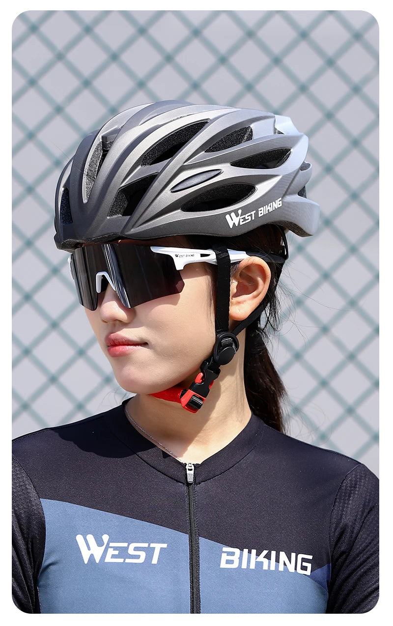 WEST BIKING Bicycle Helmet Men Women MTB Road Safety Integrally-molded Ultralight Helmet Breathable Ajustable Cycling Helmet
