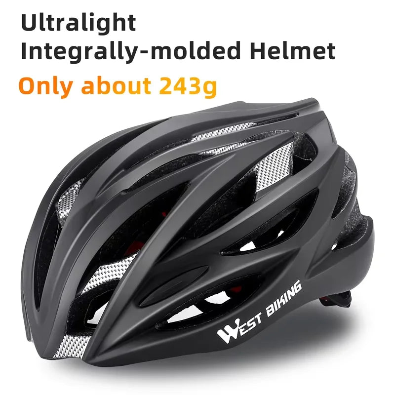 WEST BIKING Bicycle Helmet Men Women MTB Road Safety Integrally-molded Ultralight Helmet Breathable Ajustable Cycling Helmet