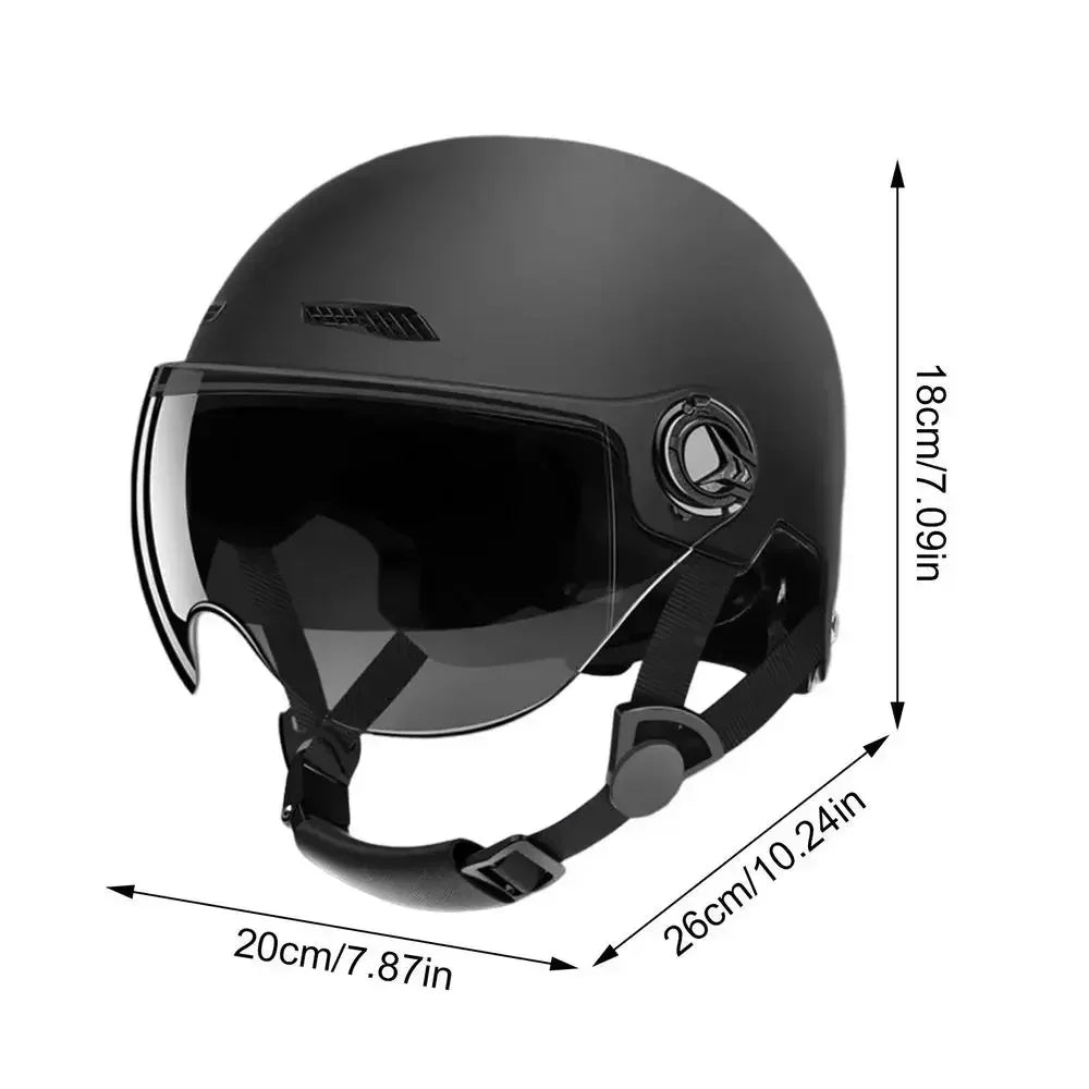 Safe & Comfortable Lightweight Helmet for Adults - Goggles Included Fit for Motorcycle E - Bike Mountain Bike