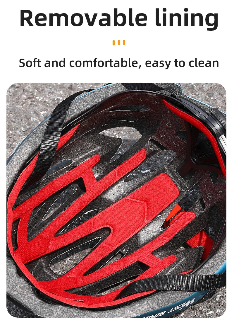 WEST BIKING Bicycle Helmet Men Women MTB Road Safety Integrally-molded Ultralight Helmet Breathable Ajustable Cycling Helmet