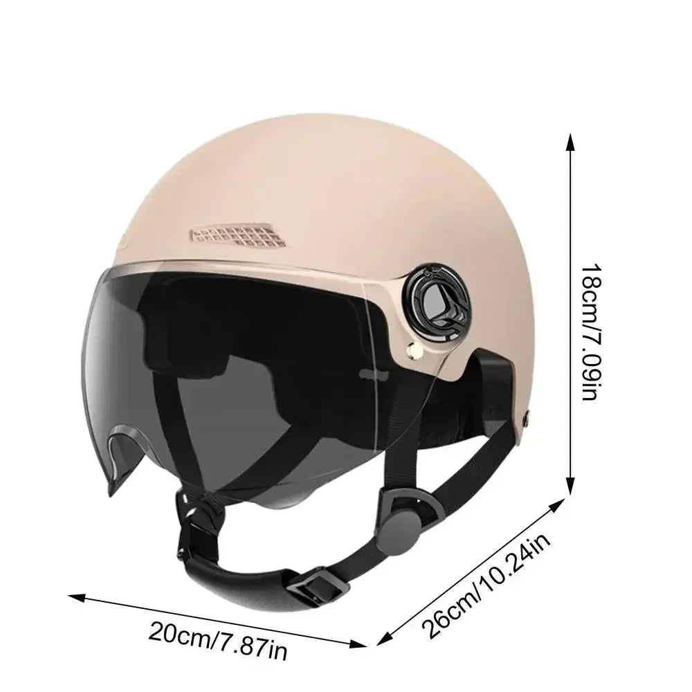 Safe & Comfortable Lightweight Helmet for Adults - Goggles Included Fit for Motorcycle E - Bike Mountain Bike