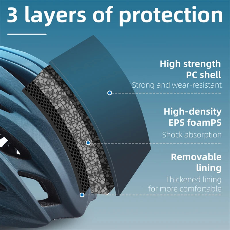 WEST BIKING Bicycle Helmet Men Women MTB Road Safety Integrally-molded Ultralight Helmet Breathable Ajustable Cycling Helmet