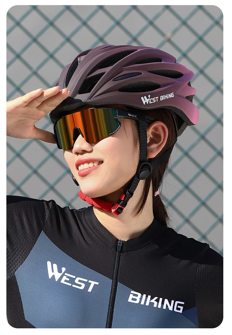 WEST BIKING Bicycle Helmet Men Women MTB Road Safety Integrally-molded Ultralight Helmet Breathable Ajustable Cycling Helmet