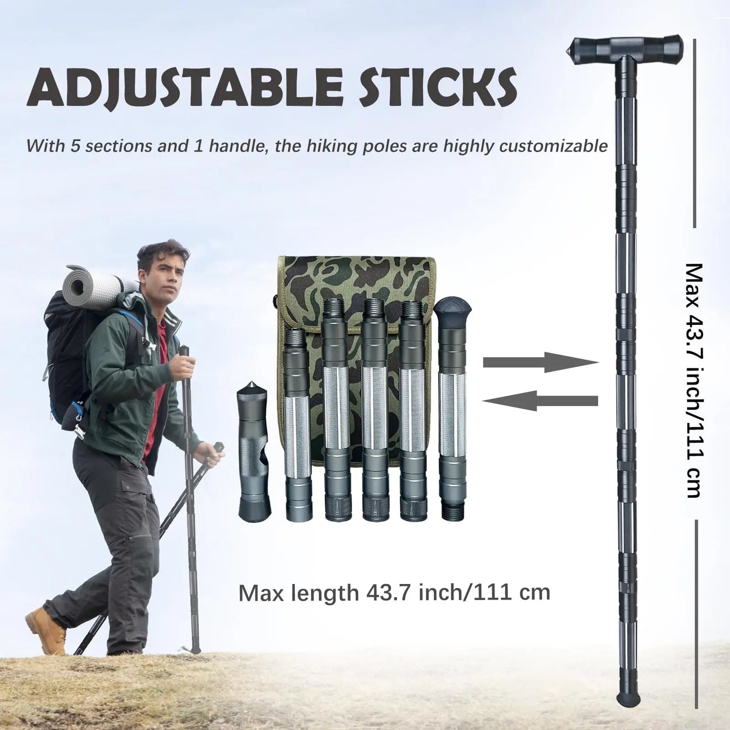 Multifunction Walking Hiking Stick