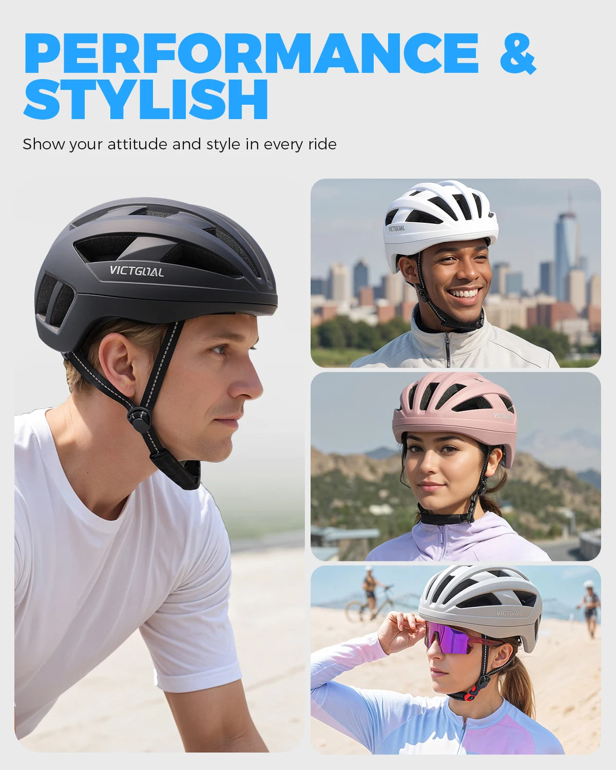 VICTGOAL Protective Cap for Men Bike Safety MTB Cycling Helmet Road Urban Commuting Country Paths Bicycle Accessories