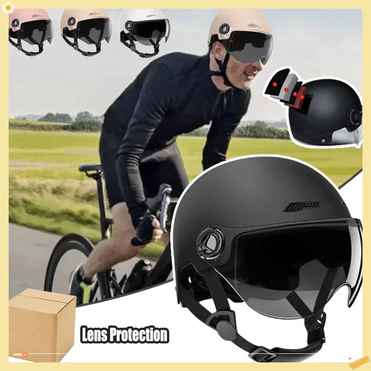 Safe & Comfortable Lightweight Helmet for Adults - Goggles Included Fit for Motorcycle E - Bike Mountain Bike